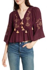 Free People   Embroidered Crop Top   at Nordstrom Rack